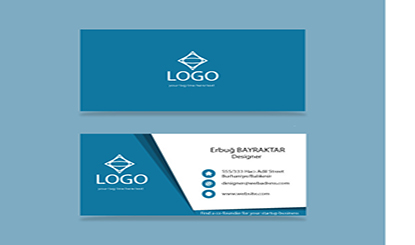 Blue simple vector business card design