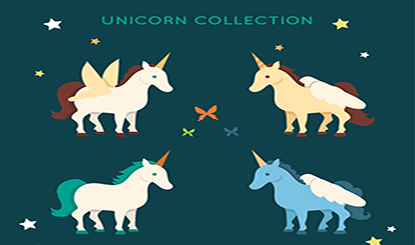 Unicorn vector material from fairy tales