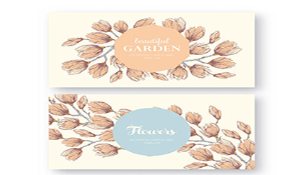 Hand drawn elegant floral decorative card