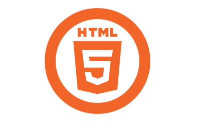 Ikon HTML5 bulat jingga