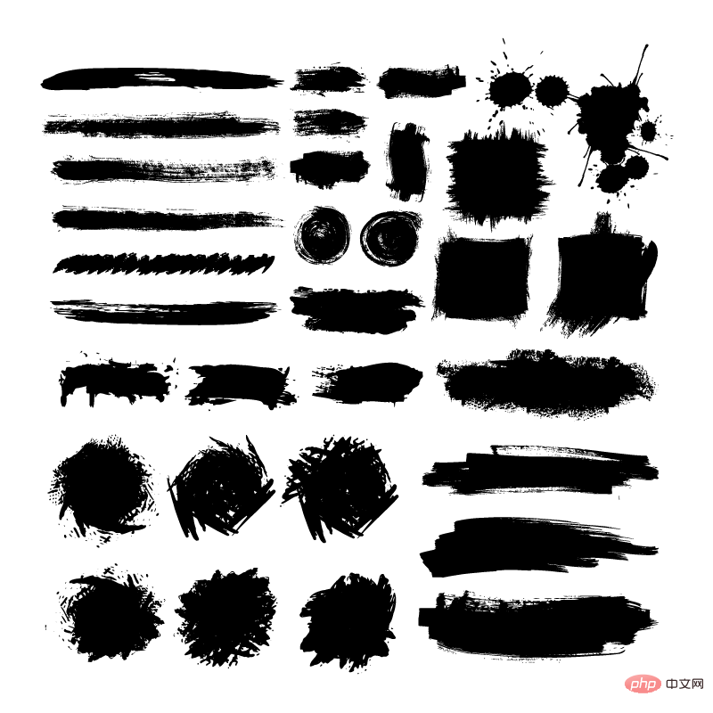 Ink brush collection vector material (EPS/free Button PNG)