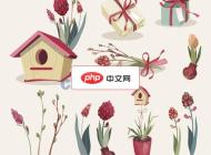 優(yōu)雅節(jié)日賀卡花卉裝飾矢量素材