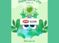 水彩手繪地球日海報矢量模板