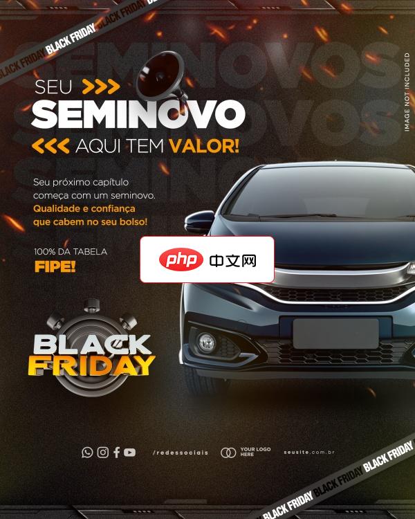 黑色星期五汽车租赁方形海报设计下载