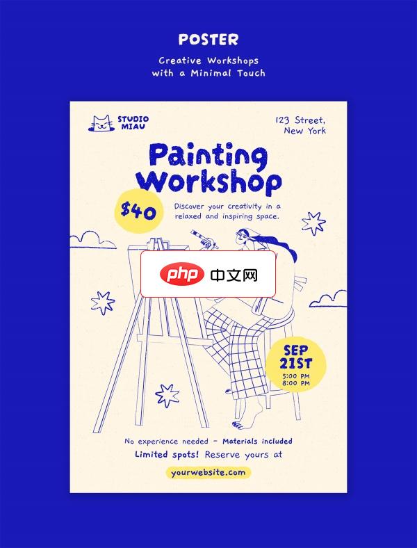 创意绘画特价课程招生海报ps素材下载