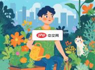 郁郁葱葱屋顶花园背景矢量素材