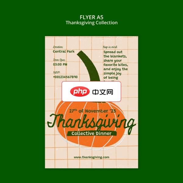 感恩节手绘南瓜主题传单设计下载