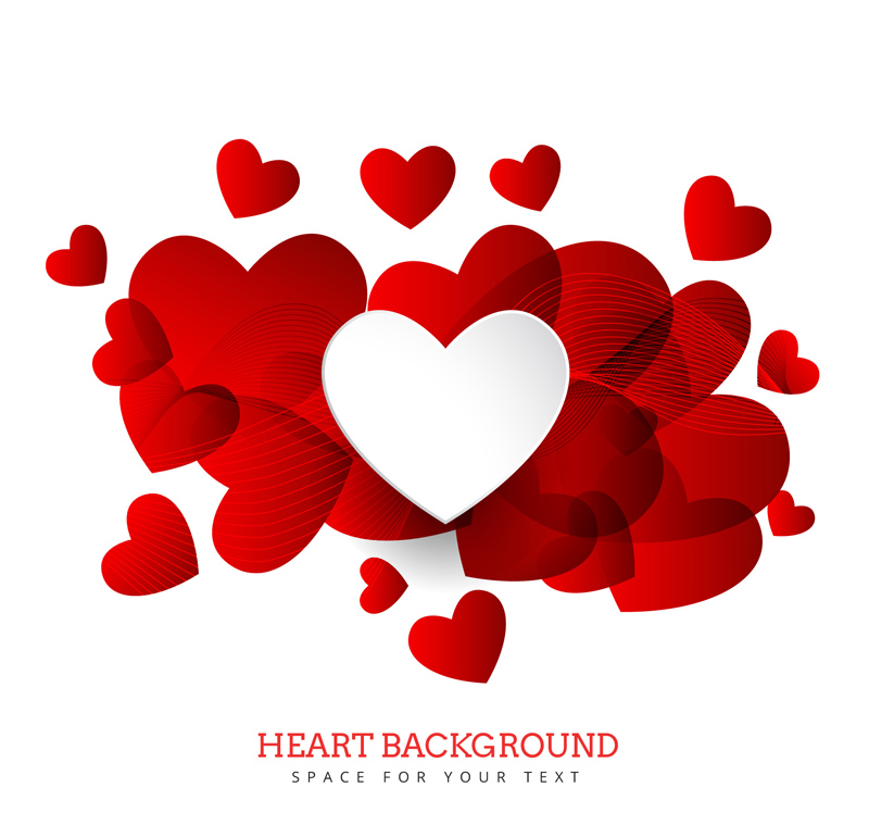 Colorful red love background and curve vector material