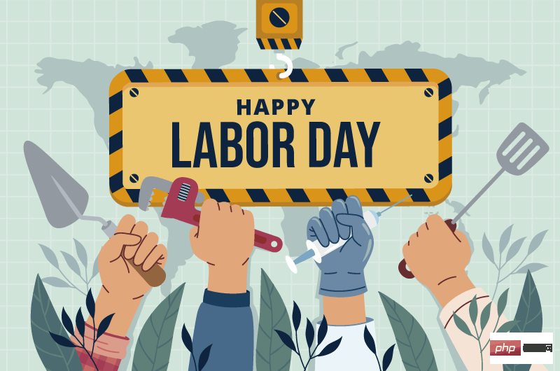 Hands holding different tools design labor day vector Material(AI/EPS)