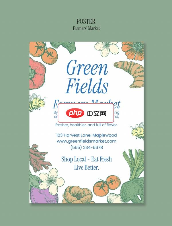 绿色农场主题宣传海报源文件设计下载