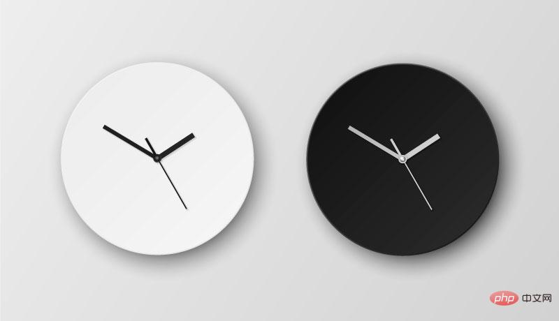 两个个逼真有质感的圆形时钟矢量素材(EPS)
