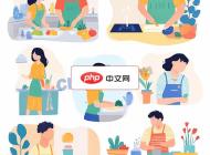 料理教学场景插画背景矢量素材