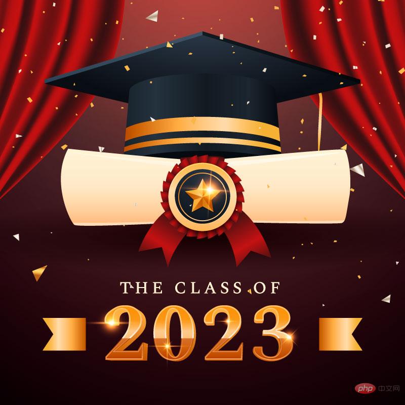 Graduate cap and degree certificate design 2023 graduation background vector Material(AI/EPS)