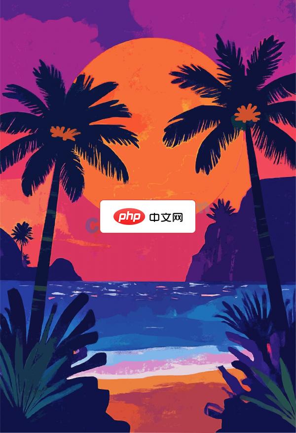 浪漫夏日棕榈树剪影矢量素材