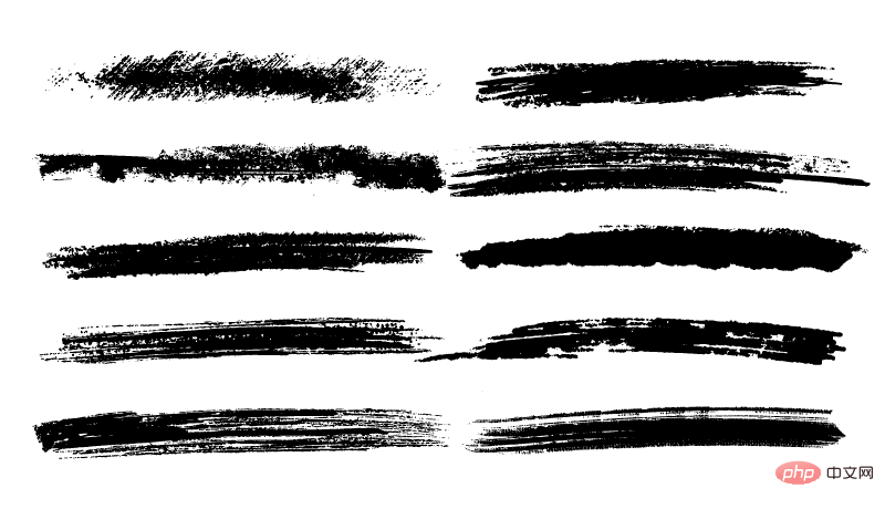 Ten ink brush collection vector material (EPS /Free PNG)