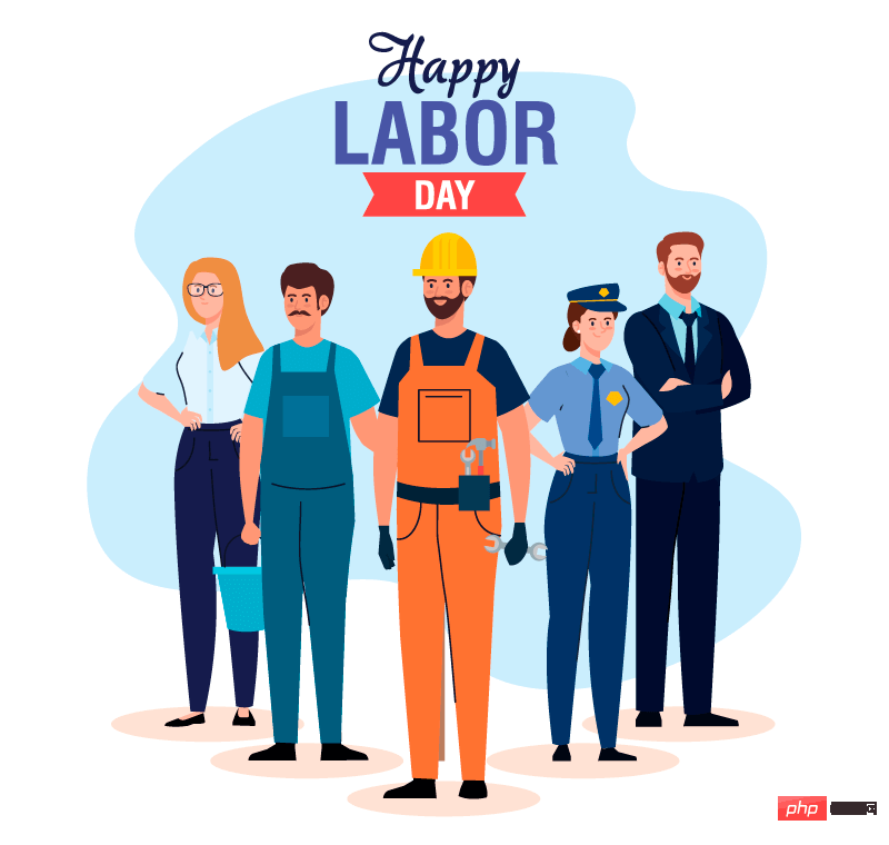 People from five different professions design Labor Day vector Material(EPS)