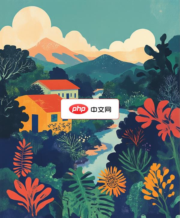 复古肌理自然景观矢量艺术插画