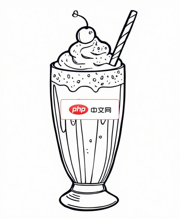 线描冰淇淋奶昔矢量插图