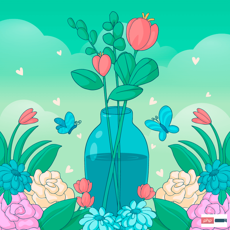 手描き風の美しい花のデザイン春のベクター素材( AI/EPS)