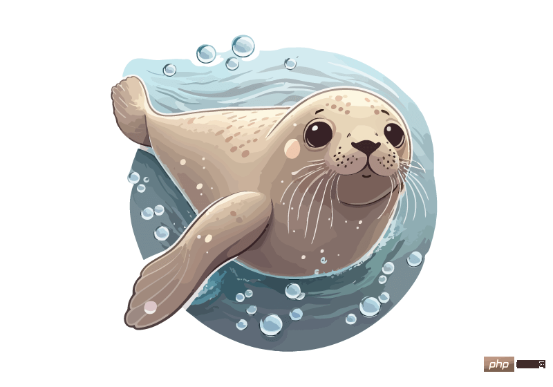 Cartoon style seal floating on the water vector material (EPS)