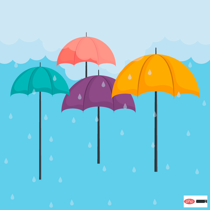 雨中多彩的雨伞设计雨季背景矢量素材(EPS)