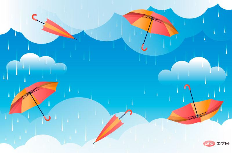 雨中不同角度的雨伞设计雨季背景矢量素材(AI/EPS)