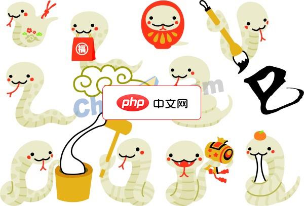 可爱白金蛇插图合集矢量素材