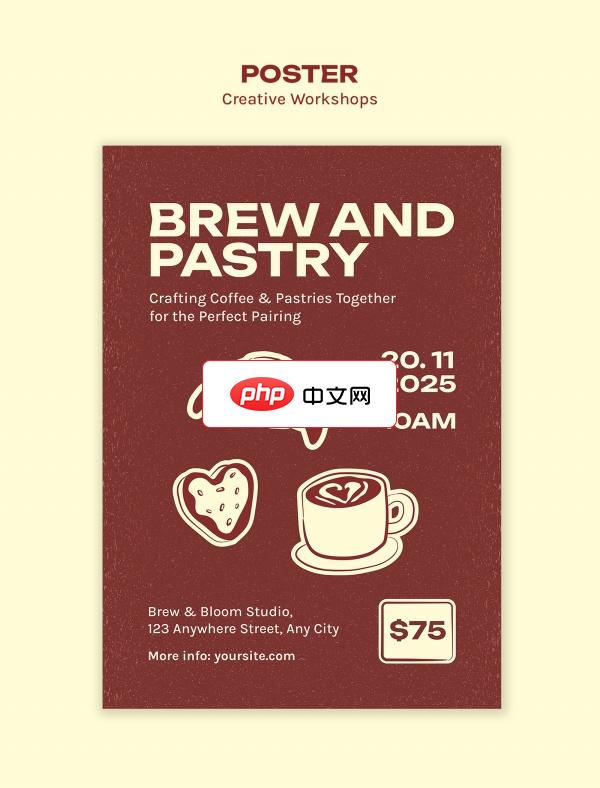 创意糕点美食坊宣传海报设计下载