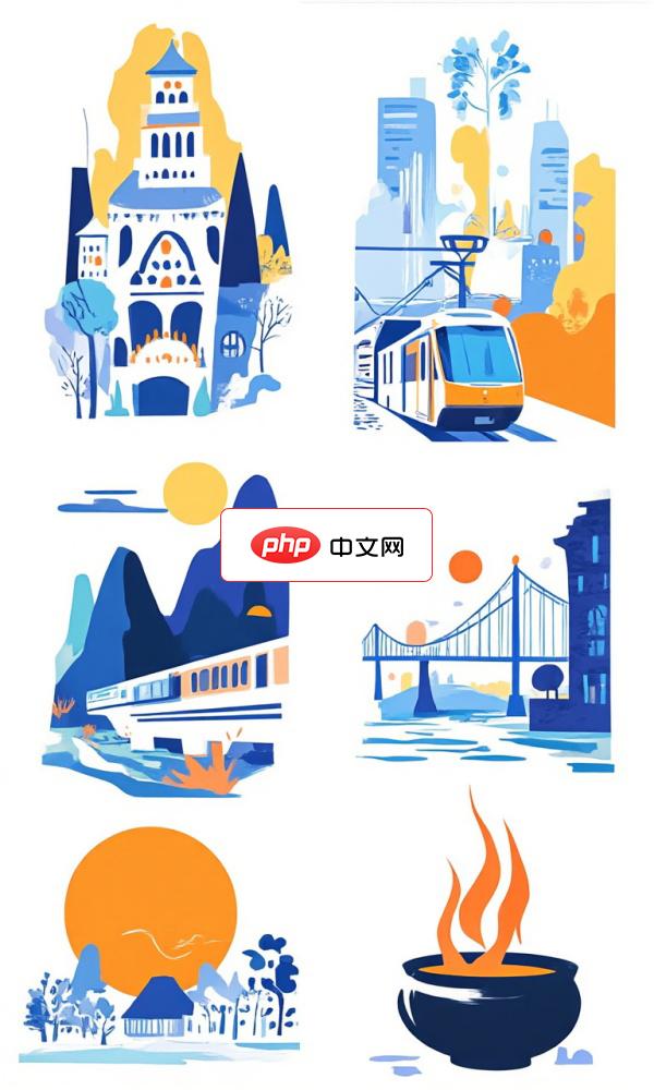 山城重庆地标插图矢量素材