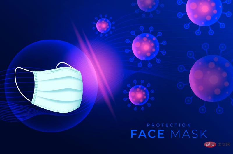 口罩和新冠病毒背景矢量素材(AI+EPS)