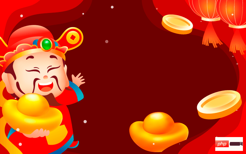 抱着金元宝笑呵呵的财神爷矢量素材(EPS)
