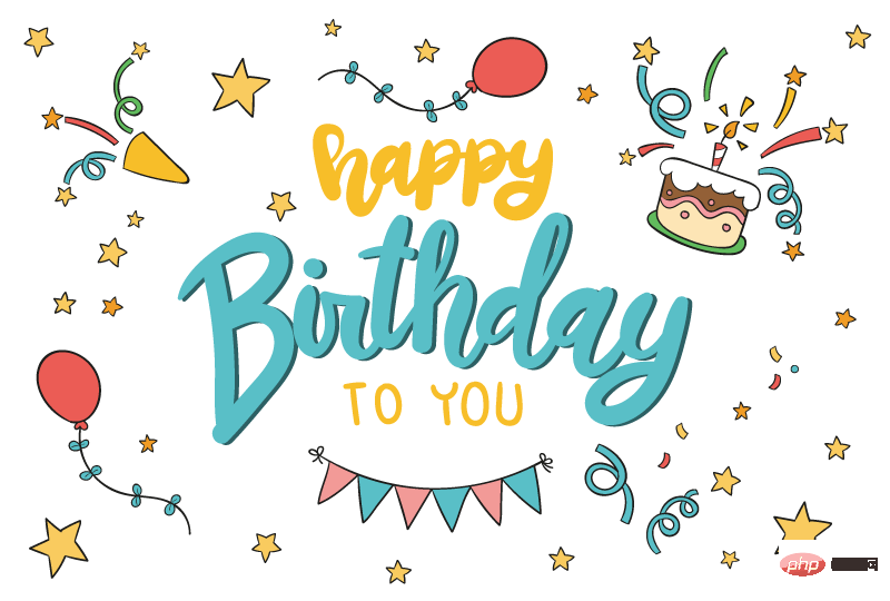 happy birthday 字母和生日元素设计生日快乐矢量素材(AI/EPS)