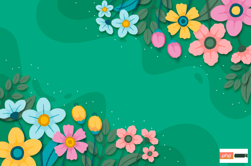 多彩的花朵设计扁平春天背景矢量素材(AI+EPS)