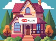 田园小屋卡通乡村住宅矢量图片