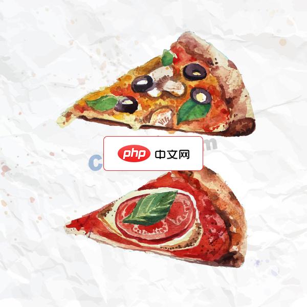 手绘风披萨美食展示矢量素材