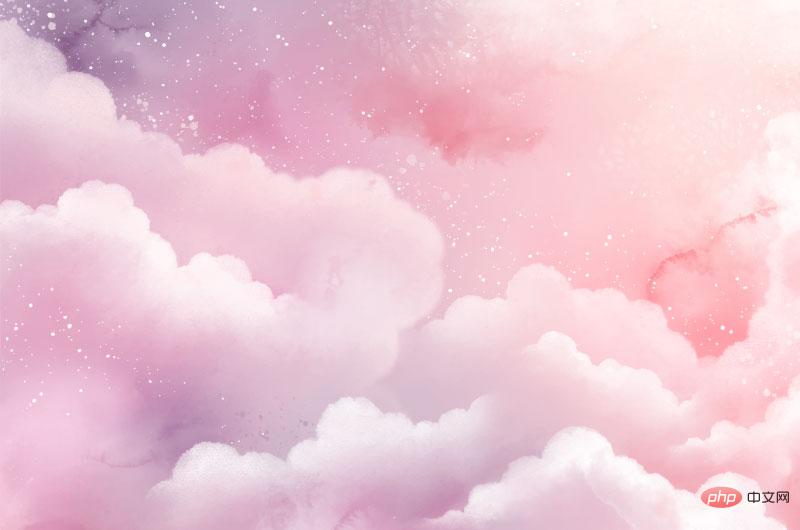 水彩粉色梦幻天空云朵背景矢量素材(AI+EPS)