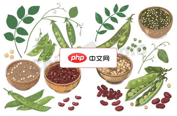 营养健康豆类杂粮合集矢量素材