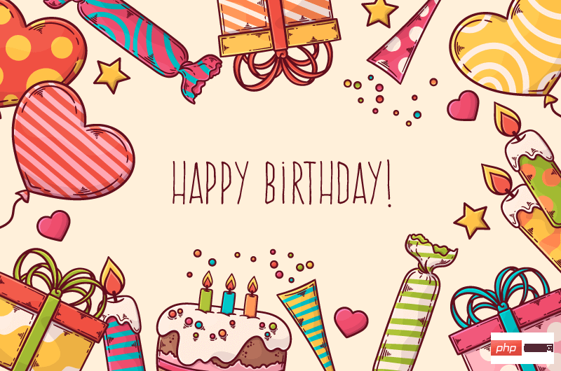 Hand-drawn style happy birthday background vector material (AI /EPS)