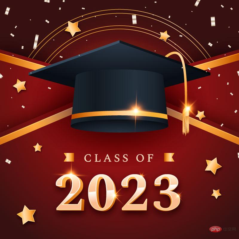 学位帽设计 2023 毕业背景矢量素材(AI+EPS)