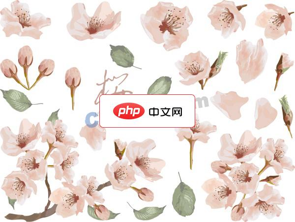 水彩风格春日樱花花卉矢量素材