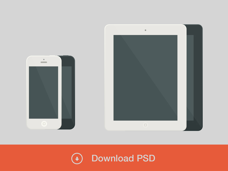 Apple iphone and ipad plain white template PSD material