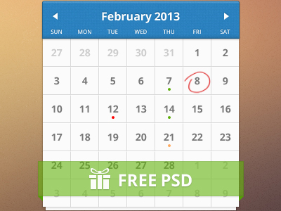 Clear calendar leaflet PSD material