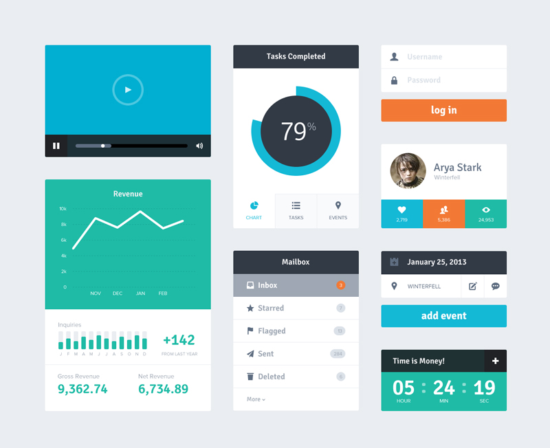 UI block interface design PSD material