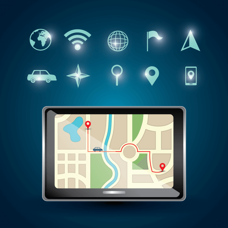 GPS导航仪器和图标矢量素材(EPS)