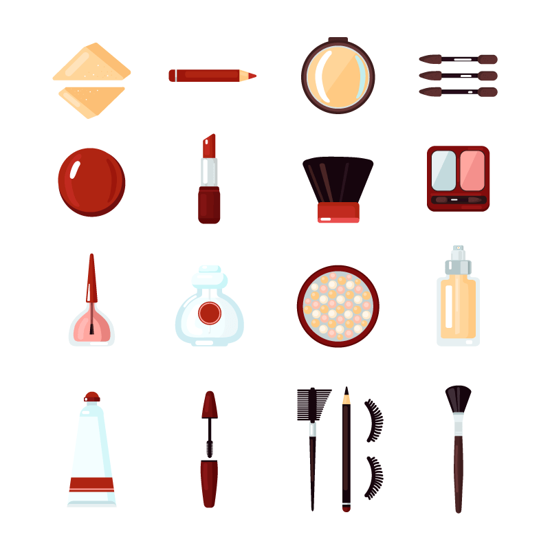 Various cosmetics icon vector material (EPS)