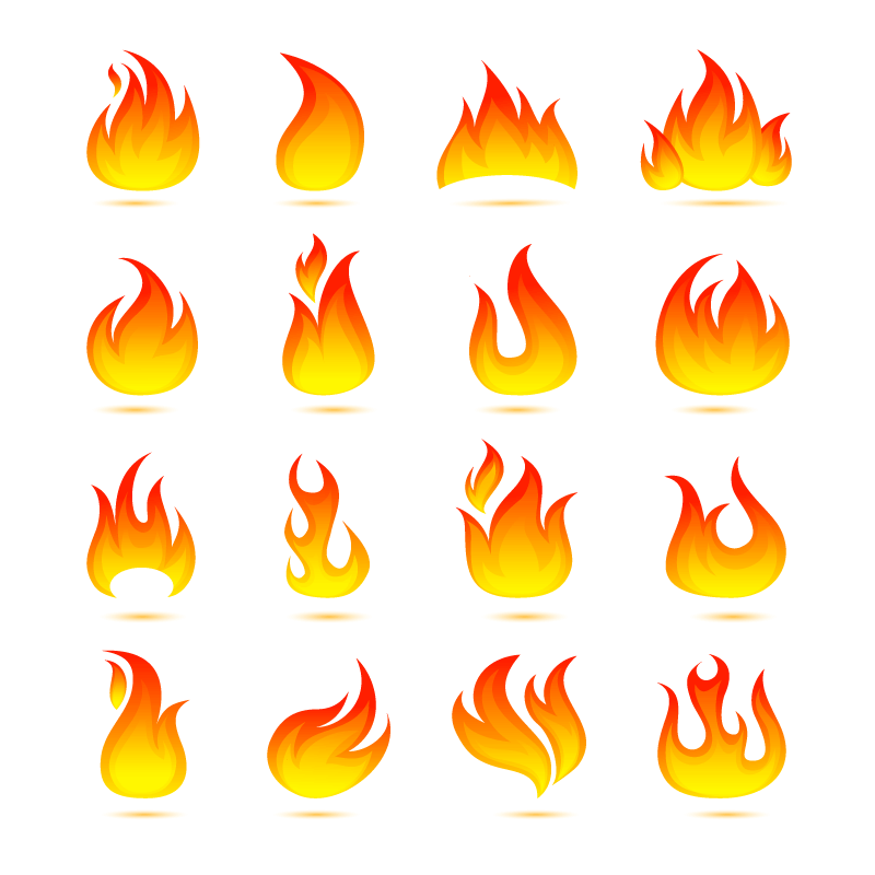 Flat style flame flame icon vector material (EPS)