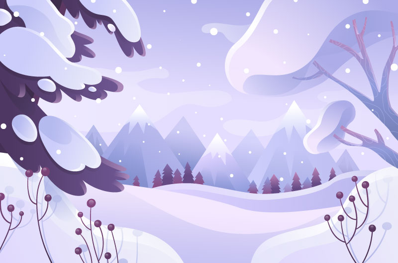 Fantasy style winter landscape vector material (AI+EPS)