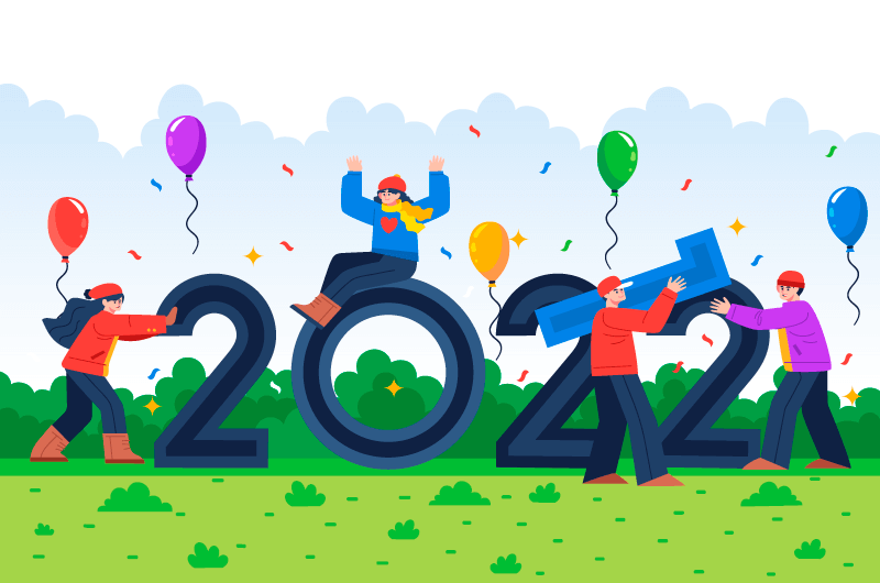 2021辞旧迎新到2022年插画矢量素材(AI+EPS)