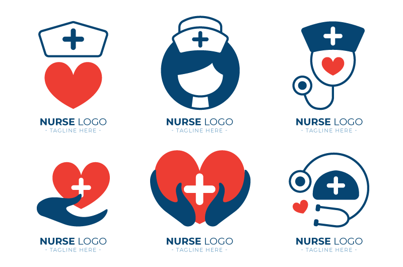 六个扁平风格的医疗类logo矢量素材(AI+EPS)
