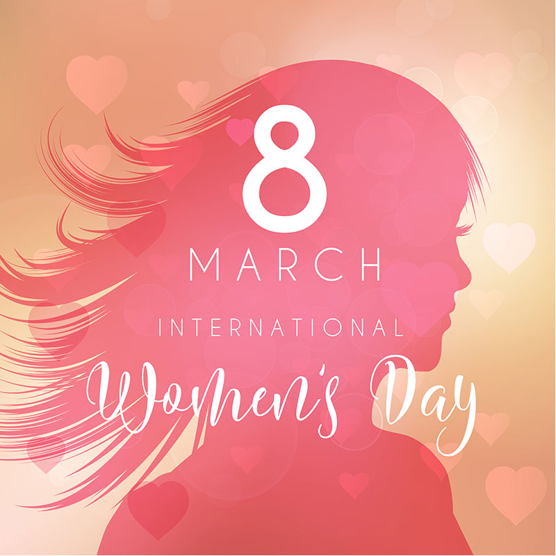 Female silhouette women's day vector material (EPS)